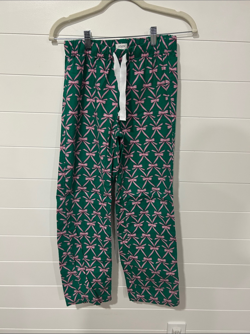 J. Crew Green and Pink Geometric Pajama Pants
